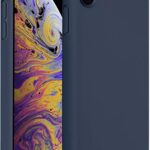 Tamsiai mėlynos spalvos dėklas Apple iPhone X XS su matiniu paviršiumi ir išpjovomis mygtukams