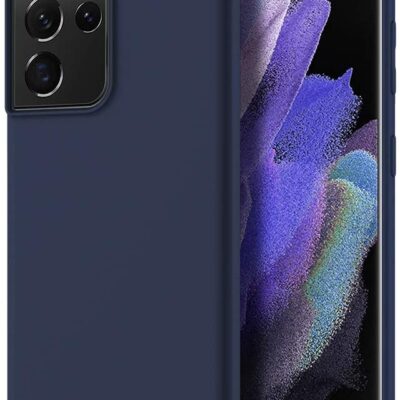 Tamsiai mėlynos spalvos dėklas Samsung Galaxy S21 Ultra S30 Ultra X-level Dynamic su kamera ir ekranu