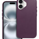 tamsiai violetinis deklas apple iphone 16 mag leather ekrano ir nugaros puseje