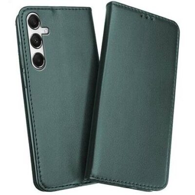 Tamsiai žalias atverčiamas dėklas Samsung A165 A16 4G su magnetiniu užsegimu iš dviejų pusių