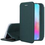 Tamsiai žalias atverčiamas dėklas Samsung A715 A71 su ekrano apsauga