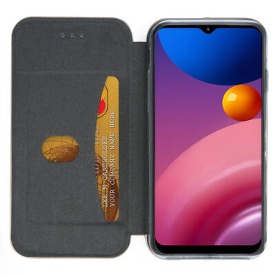 Tamsiai zalias atverciamas deklas Samsung Galaxy A136 A13 5G Book Elegance su korteliu laikikliu