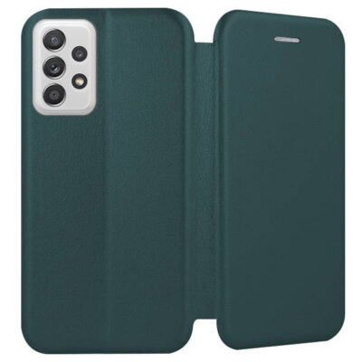 Tamsiai žalias atverčiamas dėklas Samsung Galaxy A536 A53 5G Book Elegance su kamera ir apsauga