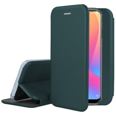 Tamsiai zalias atverciamas deklas Xiaomi Redmi Note 10 Pro Book Elegance telefono apsaugai