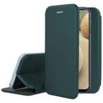 Tamsiai žalias atverčiamas dėklas Samsung Galaxy A125 A12 M127 M12 Book Elegance telefonei