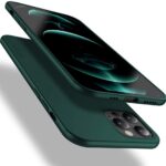 Tamsiai žalias dėklas Apple iPhone 12 Pro Max X-level Guardian su matiniu paviršiumi ir tiksliais išpjovomis kameroms