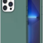 Tamsiai žalias dėklas Apple iPhone 13 Pro Max X-level Dynamic su matiniu paviršiumi aplink išmanųjį telefoną