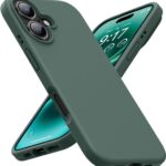 Tamsiai žalias dėklas Apple iPhone 16 Mercury Silicone su matiniu paviršiumi ir suapvalintais kampais