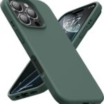 Tamsiai žalias dėklas Apple iPhone 16 Pro Max Mercury Silicone su apsauga kamerai