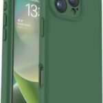 Tamsiai žalias dėklas Apple iPhone 16 Pro Max su išpjovomis kameroms ir mygtukams