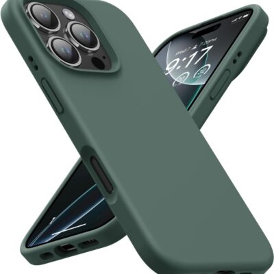 Tamsiai žalias dėklas Apple iPhone 16 Pro Mercury Silicone iš silikono su apsauga kameroms