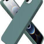 Tamsiai zalias deklas Apple iPhone 16e Mercury Silicone silikono materiale aplink telefono ekrana ir kamera