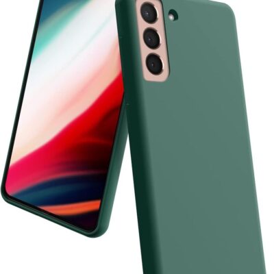 Tamsiai žalias dėklas Samsung G990 S21 FE 5G Mercury Silicone aplikuotas ant telefono