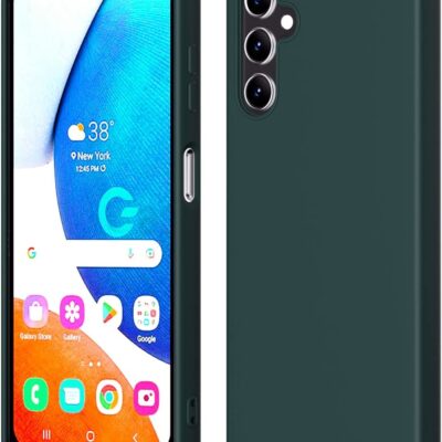 Tamsiai žalias dėklas Samsung Galaxy A145 A14 4G A146 A14 5G Mercury Silicone priekinė ir galinė pusės