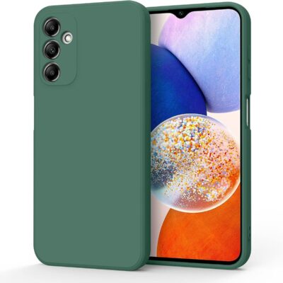 Tamsiai zalias deklas Samsung Galaxy A145 A14 4G A146 A14 5G X-level Dynamic telefonui su kiaurymes kamerai ir panasiais mygtukais