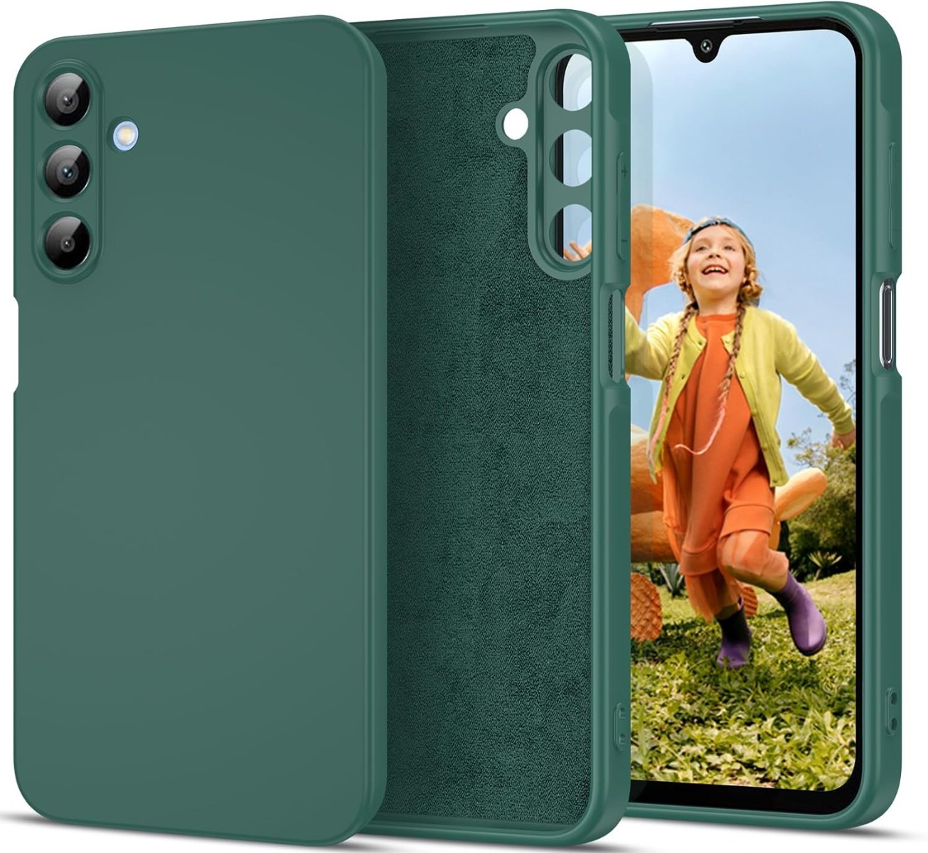 Tamsiai zalias deklas Samsung Galaxy A155 A15 4G A156 A15 5G X-level Dynamic Tamsiai zalias deklas Samsung Galaxy A155 A15 4G A156 A15 5G X-level Dynamic telefono apsaugai