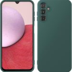 Tamsiai zalias deklas Samsung Galaxy A155 A15 4G A156 A15 5G X-level Guardian priekinis ir galinis vaizdas su kamera ir ekranu
