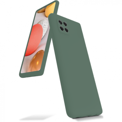 Tamsiai zalias deklas Samsung Galaxy A226 A22 5G Mercury Silicone tik ekrano ir galines dalies vaizdas