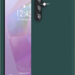 Tamsiai žalias dėklas Samsung Galaxy A356 A35 5G X-level Guardian su matiniu paviršiumi ir kamera