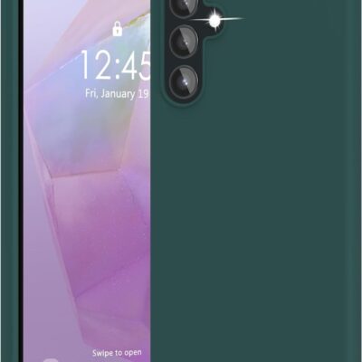 Tamsiai žalias dėklas Samsung Galaxy A356 A35 5G X-level Guardian su matiniu paviršiumi ir kamera