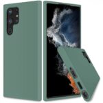 Tamsiai zalias deklo Samsung Galaxy S22 Ultra Mercury Silicone vaizdas is skirtingu kampu