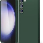 Tamsiai žalias dėklas Samsung Galaxy S711 S23 FE X-level Dynamic su trimis kamerų objektyvais