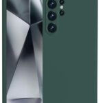 Tamsiai žalias dėklas Samsung Galaxy S938 S25 Ultra Mercury Silicone telefono nugarėlei su kamerų anga