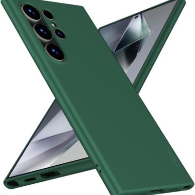 Tamsiai žalias dėklas Samsung Galaxy S938 S25 Ultra X-level Guardian su matine tekstūra ir apsauga kamerai