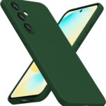 Tamsiai žalias dėklas Samsung S721 S24 FE Mercury Silicone ekrano ir galinės dalies vaizdas