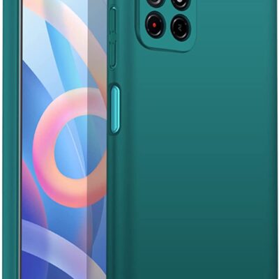 Tamsiai žalias dėklas Xiaomi Redmi Note 11 Pro su išpjovomis kameroms ir mygtukams