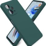 Tamsiai žalias dėklas Xiaomi Redmi Note 12 Pro 5G su apsauga fotoaparatams ir ekrano kampams