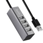 USB šakotuvas Hoco HB1 su keturiomis USB jungtimis pilkos spalvos