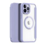 Violetinis atverčiamas dėklas Apple iPhone 13 Pro Max Dux Ducis Skin X Pro su permatomu galiniu paviršiumi ir apsauga kameros moduliui