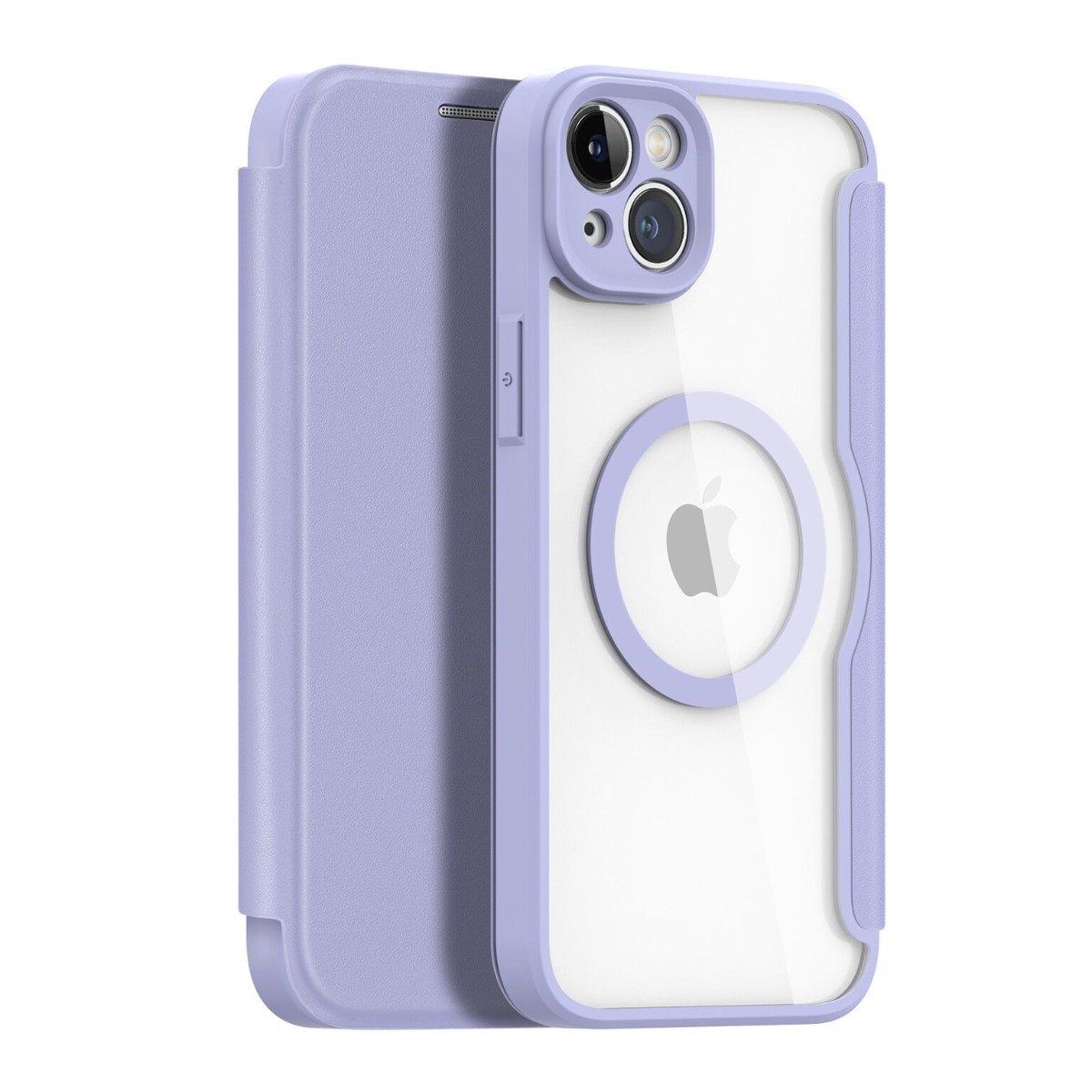 Violetinis atverčiamas dėklas Apple iPhone 14 Plus Dux Ducis Skin X Pro Violetinis atverčiamas dėklas Apple iPhone 14 Plus su skaidriu dizainu ir magnetine apsauga