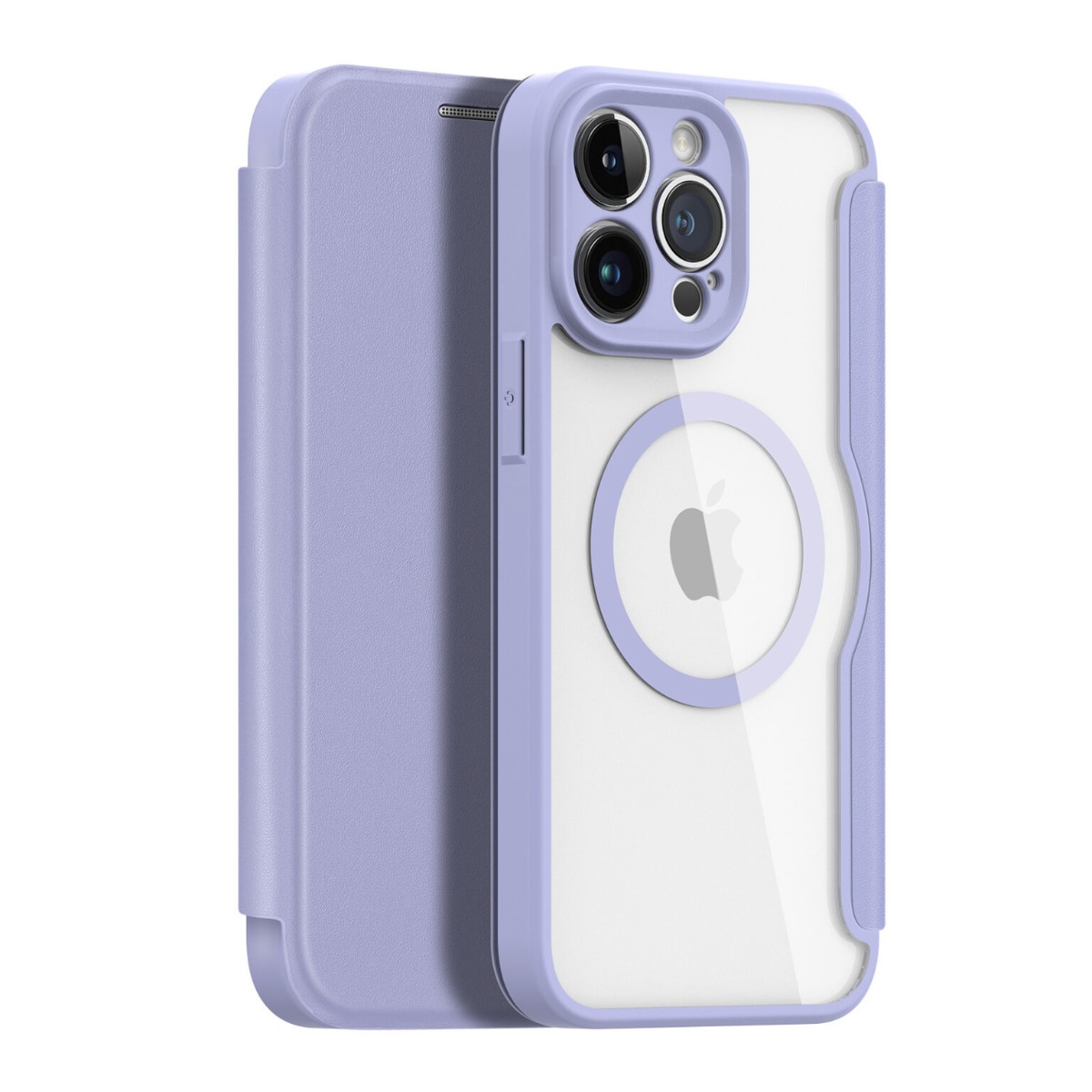 Violetinis atverčiamas dėklas Apple iPhone 14 Pro Max Dux Ducis Skin X Pro Violetinis atverčiamas dėklas Apple iPhone 14 Pro Max su skaidria nugarėle ir apsauga kamerai