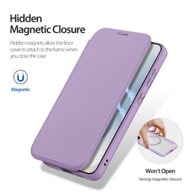 Violetinis atverčiamas dėklas Samsung S937 S25 Edge Dux Ducis Skin X Pro su magnetiniu uždarymu