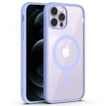 Violetinis dėklas Apple Iphone 12 Pro Premium Mag Cover su skaidria nugarėle ir apsauginiu kampu