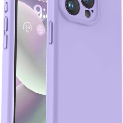 Violetinis dėklas Apple iPhone 15 Pro Max su apsauginiu kameros rėmeliu