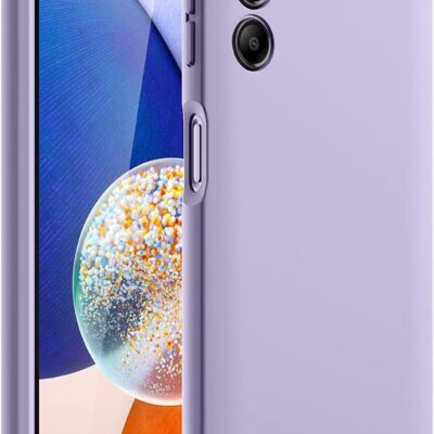 Violetinis dėklas Samsung Galaxy A145 A14 4G su trijų kamerų išpjovomis