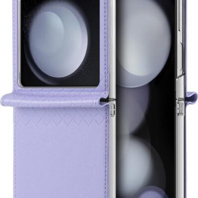 Violetinis dėklas Samsung Galaxy F741 Z Flip 6 su matiniu paviršiumi ir dygsniuota tekstūra