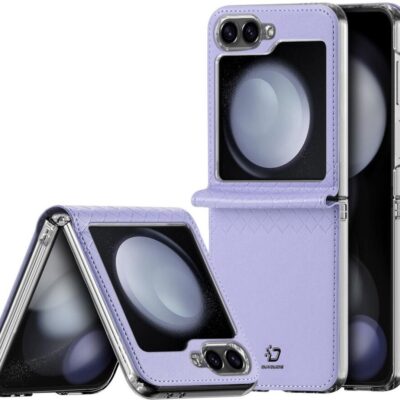 Violetinis dėklas Samsung Galaxy F741 Z Flip 6 su matiniu paviršiumi ir skaidriais kampais