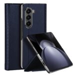 Violetinis dėklas Samsung Galaxy F946 Z Fold 5 5G su tekstūriniu paviršiumi ir fotoaparato anga