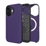 Violetinis dėklas telefonui Apple Iphone 13 14 Perfectionists Triangle Mag su trikampių raštu ir apsauga kameros srityje