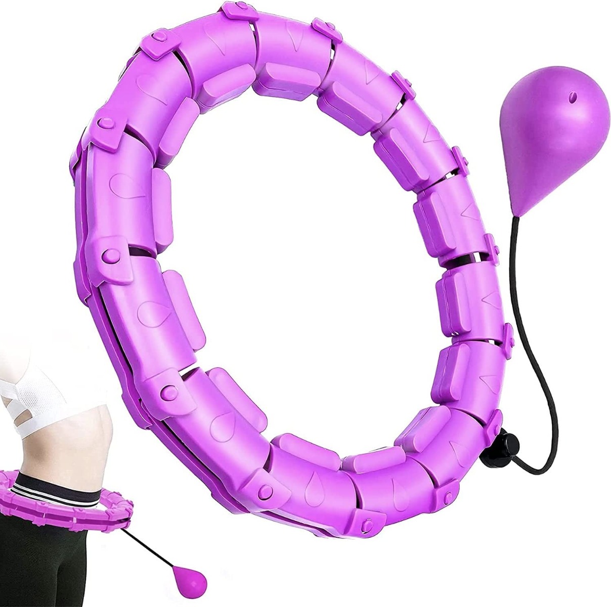 Violetinis masažuojantis gimnastikos lankas Smart Hula Hoop M1 Violetinis masažuojantis gimnastikos lankas Smart Hula Hoop M1 su svertu ir segmentais