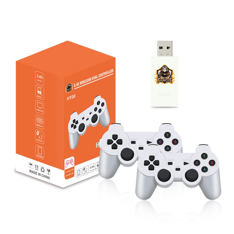 Žaidimų konsolė Reach HY00 Žaidimų konsolė Reach HY00 su dviem valdikliais ir USB imtuvu ryškioje oranžinėje dėžutėje