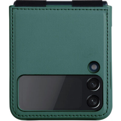 Zalias atverciamas deklas Nillkin Qin Leather Samsung F721 Z Flip 4 5G telefonui is kitos puses