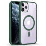 Žalias dėklas Apple Iphone 11 Pro Max Premium Mag Cover su aiškiu priekiu ir magnetiniu žiedu ant galinės dalies