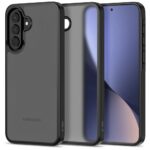 Juodas matinis dėklas Samsung Galaxy A36 A56 A37 5G Tech-Protect Magmat su skaidriu ir apsauginiu rėmeliu