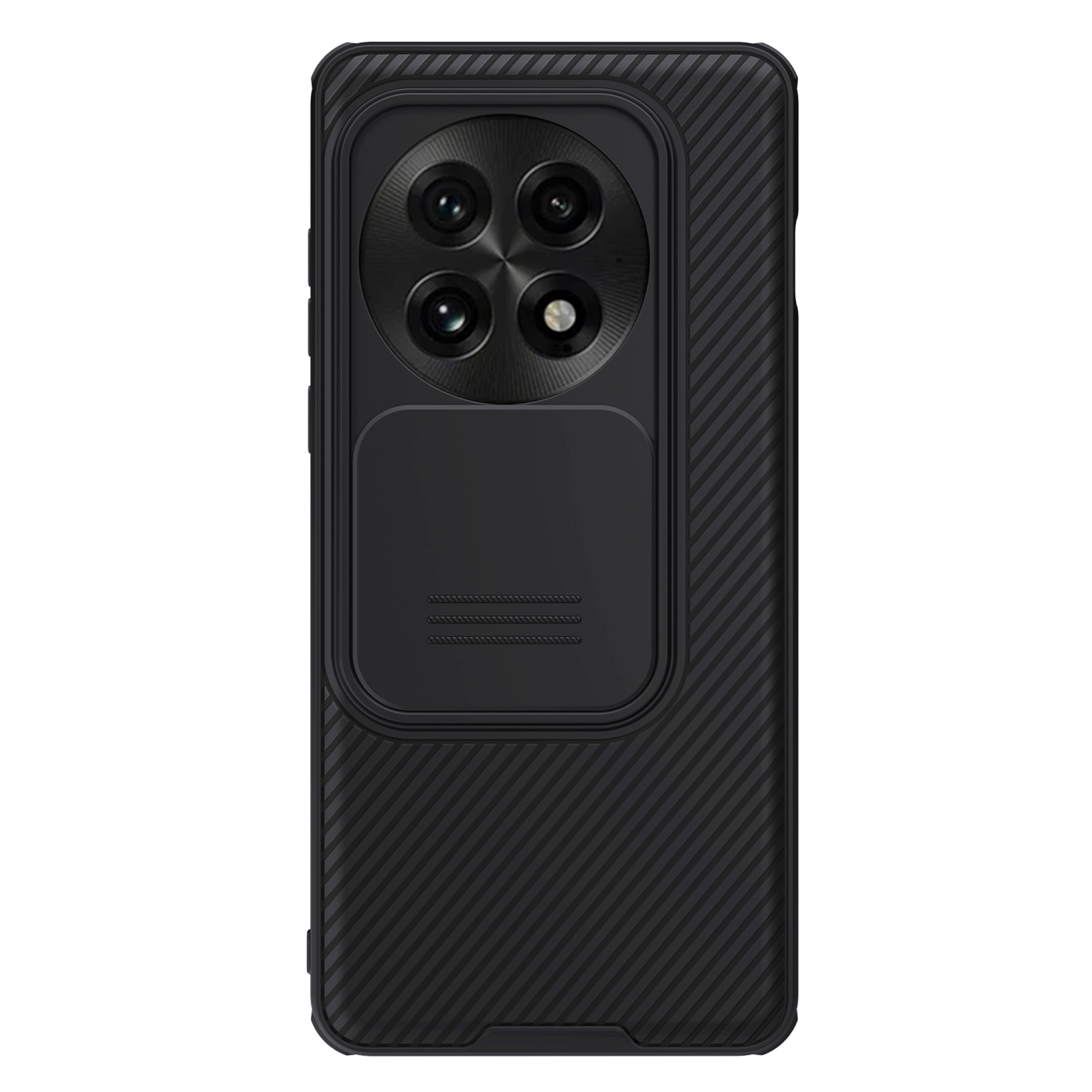 Juodas dėklas OnePlus 13 Nillkin Camshield Juodas dėklas OnePlus 13 su matiniu paviršiumi ir slankiojančiu uždengimu kamerai