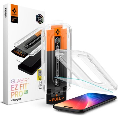Apsauginis ekrano stikliukas Apple Iphone 17 Air SPIGEN GLAS.TR EZ FIT PRO su Plastiku ir skaidria pakuote